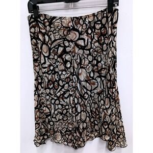 Y2K VTG iz Byer California Midi Skirt Womens Medium Brown Abstract Whimsygoth